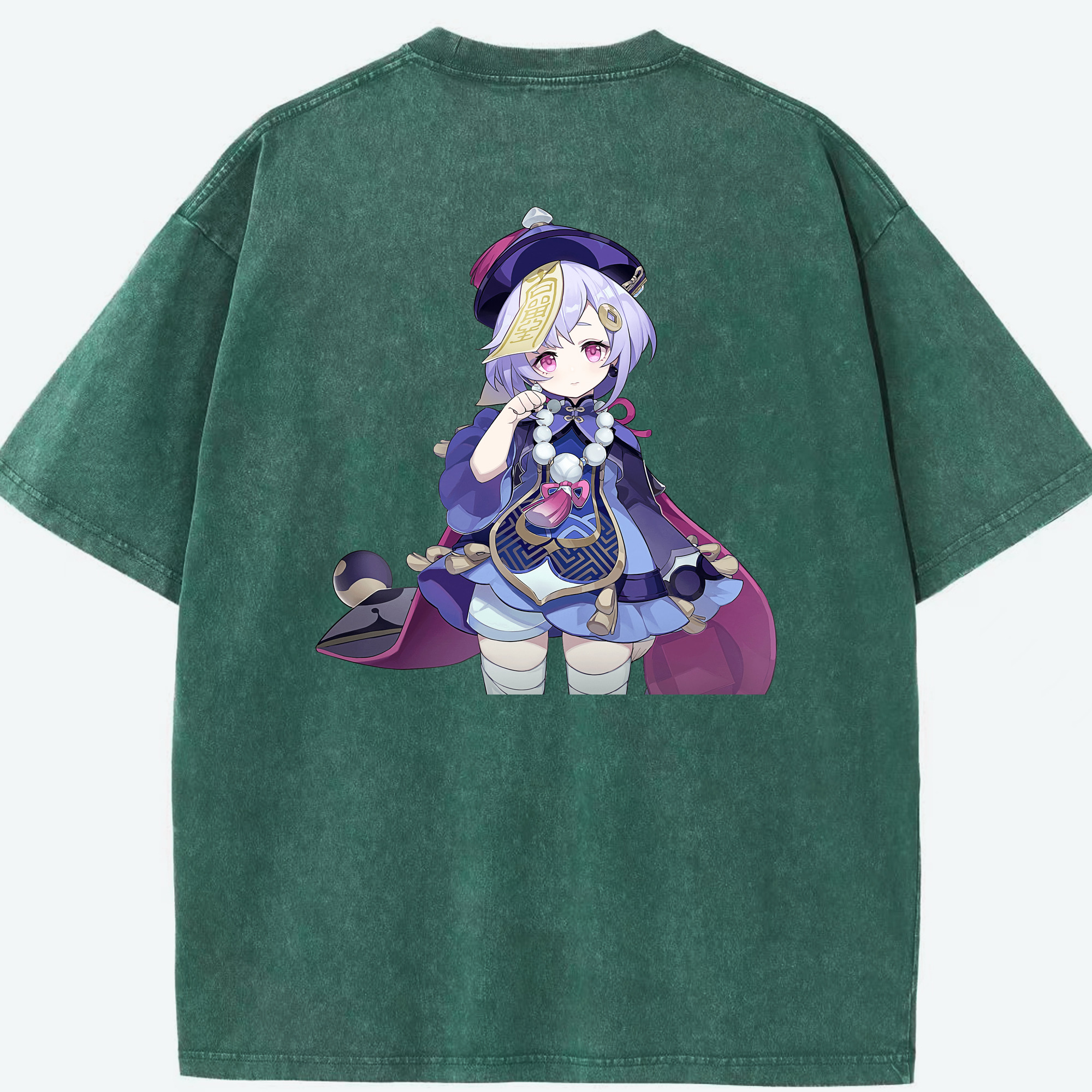 げんし神 七七 なな  genshin Nana 綿100% ヴィンテージ風 半袖Tシャツ（背面プリント）